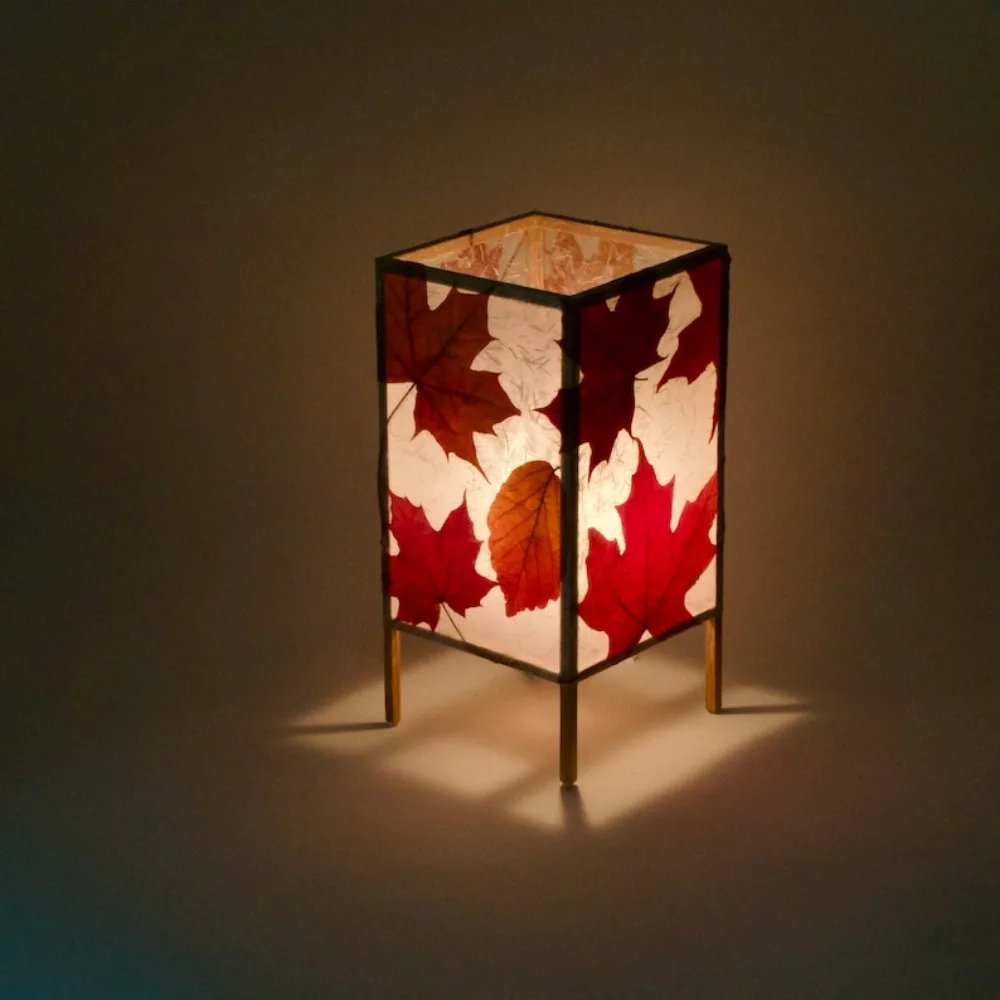 

Table lamp, Paper Lamp, Accent lamps, Mother’s Day, Autumn Decor, Wedding Gift, Pressed Leaves