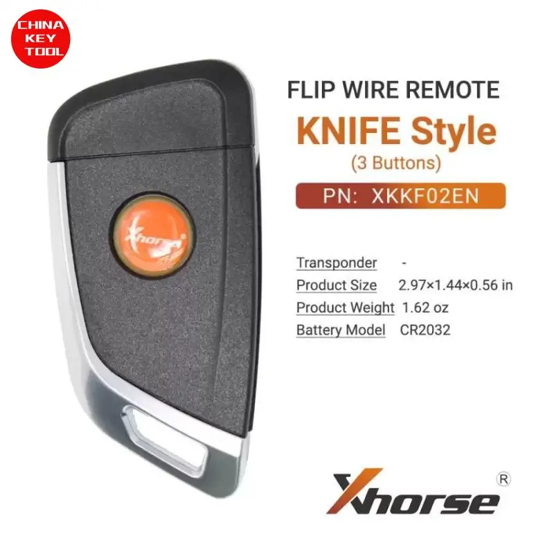 1PCS Xhorse VVDI Key Tool Wire Flip Remote Key 3 Buttons New BMW Type XKKF02EN