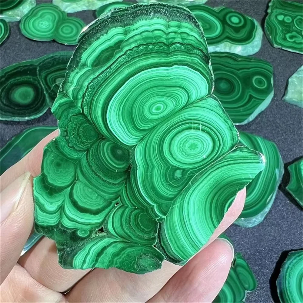 Natural High Quality Crystal Specimen malachite Irregular Size Crystal Slices Raw Gemstone Slabs For Home Decoration