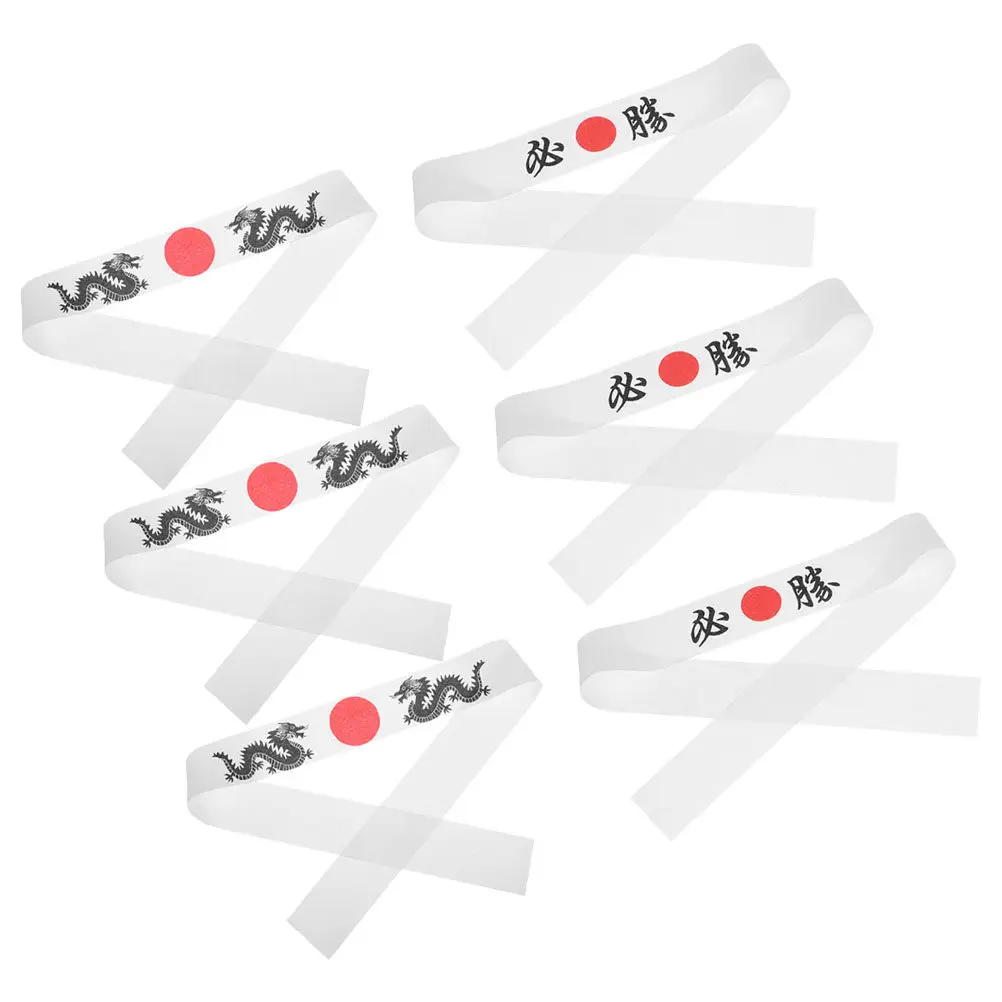 

6Pcs Japanese Headband Adjustable Tie on Hair Band for Karate Cooking Chef Samurai Costume Bandana Men Women Taekwondo Headband