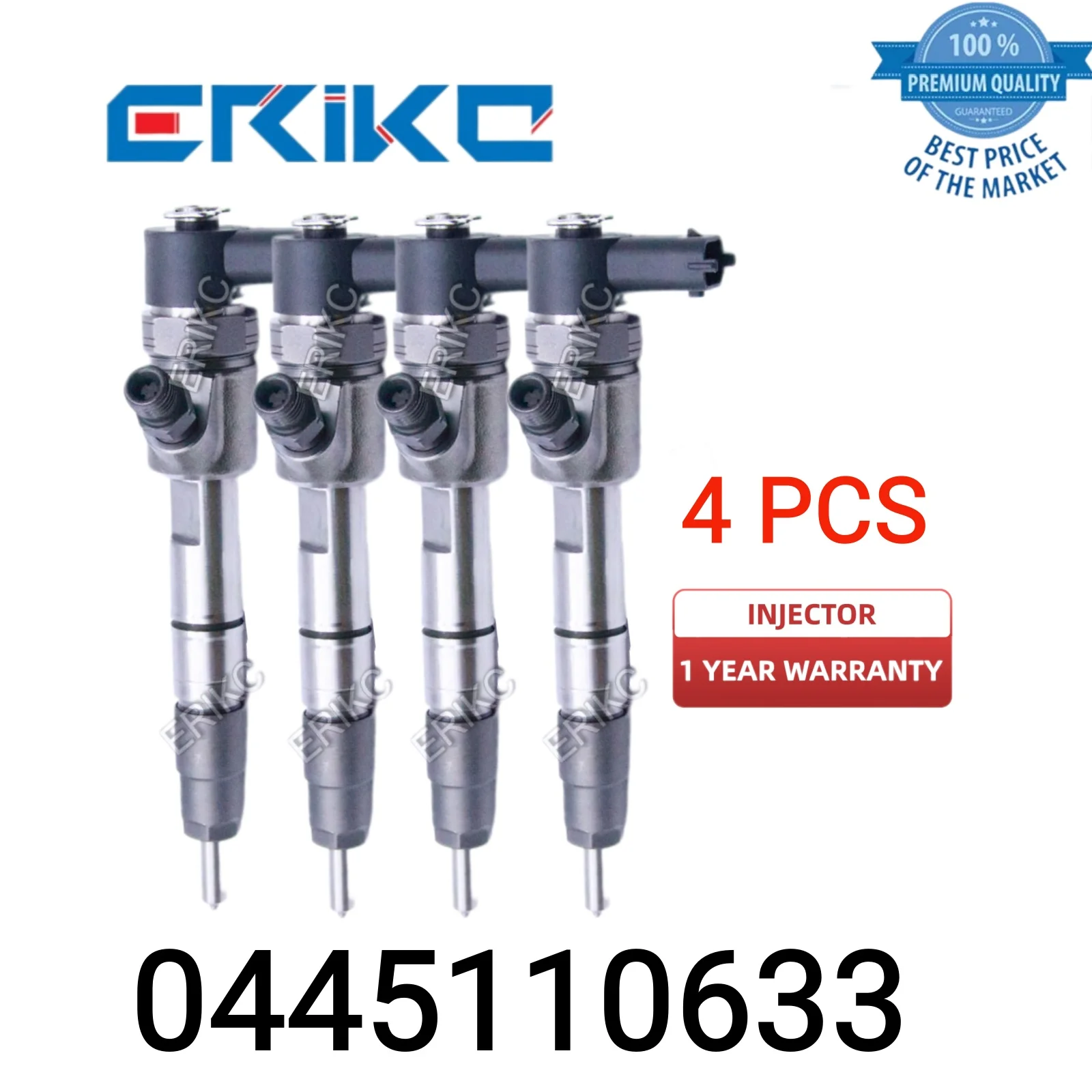 

4 PCS 0445110633 Injector Car 0 445 110 633 Injector Body 0445 110 633 Common Rail Injector Diesel Fuel Injector for Isuzu