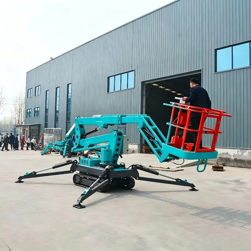 Factory Direct 12-28m Electric Telescopic Spider Man Lift Trailer Mounted Boom Lift for Construction & Maintenance Tow Behind