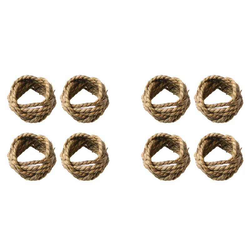 

AB13-8X Hand-Woven Natural Rattan Napkin Ring Napkin Ring Straw Ring Western Napkin Buckle Dining Ring