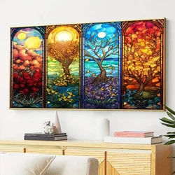 Four Seasons Tree Diamond Painting New 2024 5D DIY Diamond Emeroidery Mosaic Cross stitch Kits Large Size landscape Home Decor