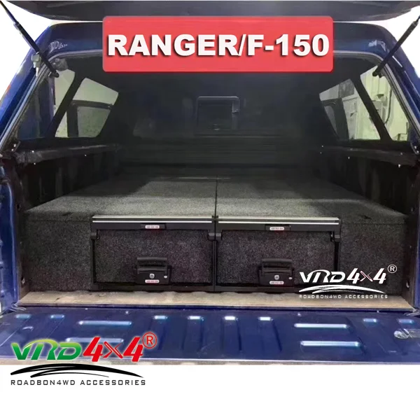 VRD4X4 Pickup Trucks Draw System F-150 Car Storage Drawer Auto Roller Drawer For Ford Raptor Ranger F250