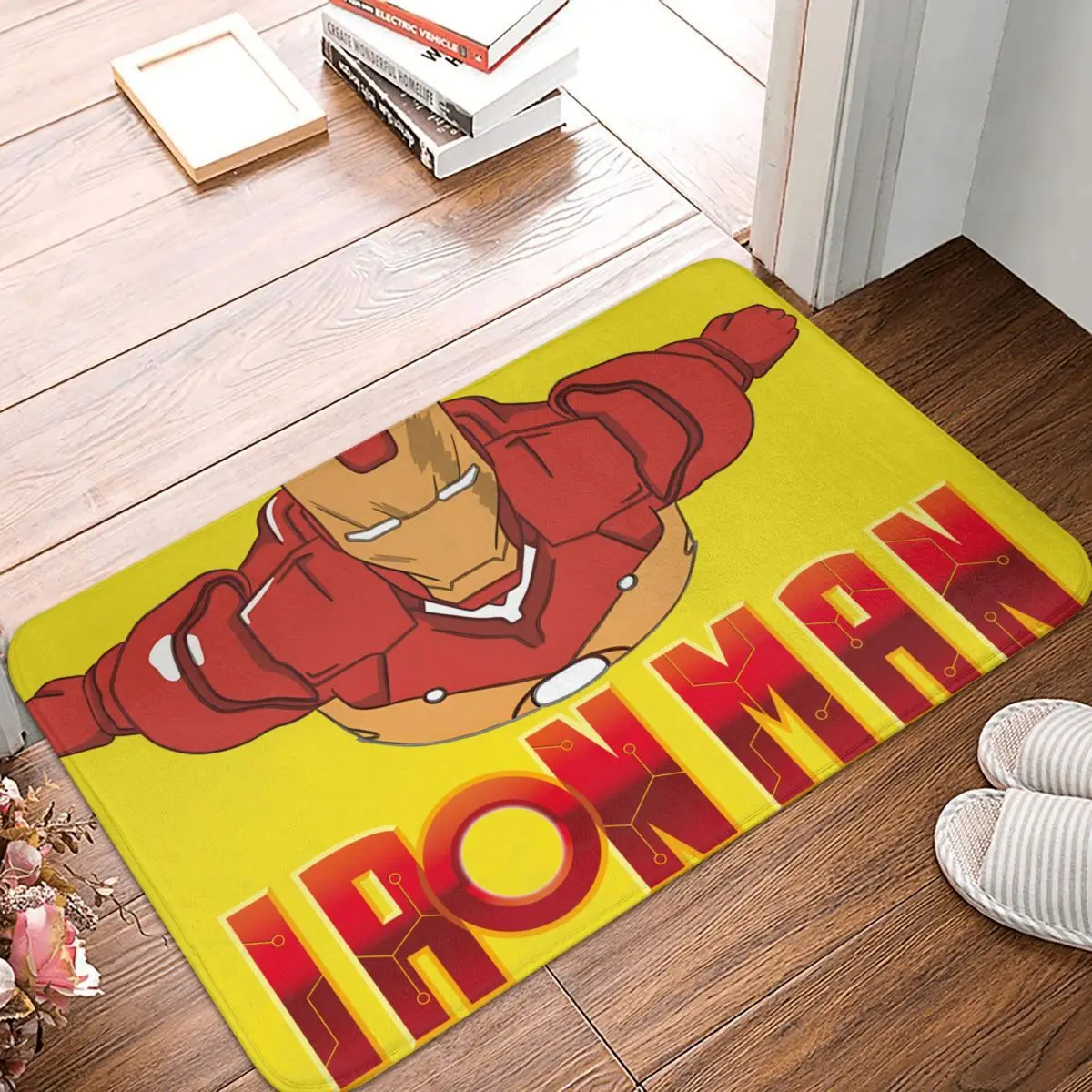 Marvel Iron Man Bathroom Mat Flying Tony Doormat Flannel Carpet Outdoor Rug Home Decoration