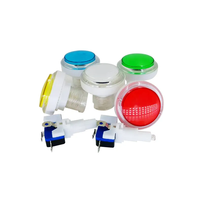 45mm Round LED Illuminated Transparent Push Button Coin Operated Games Arcade Machine Universal Micro Switch Button