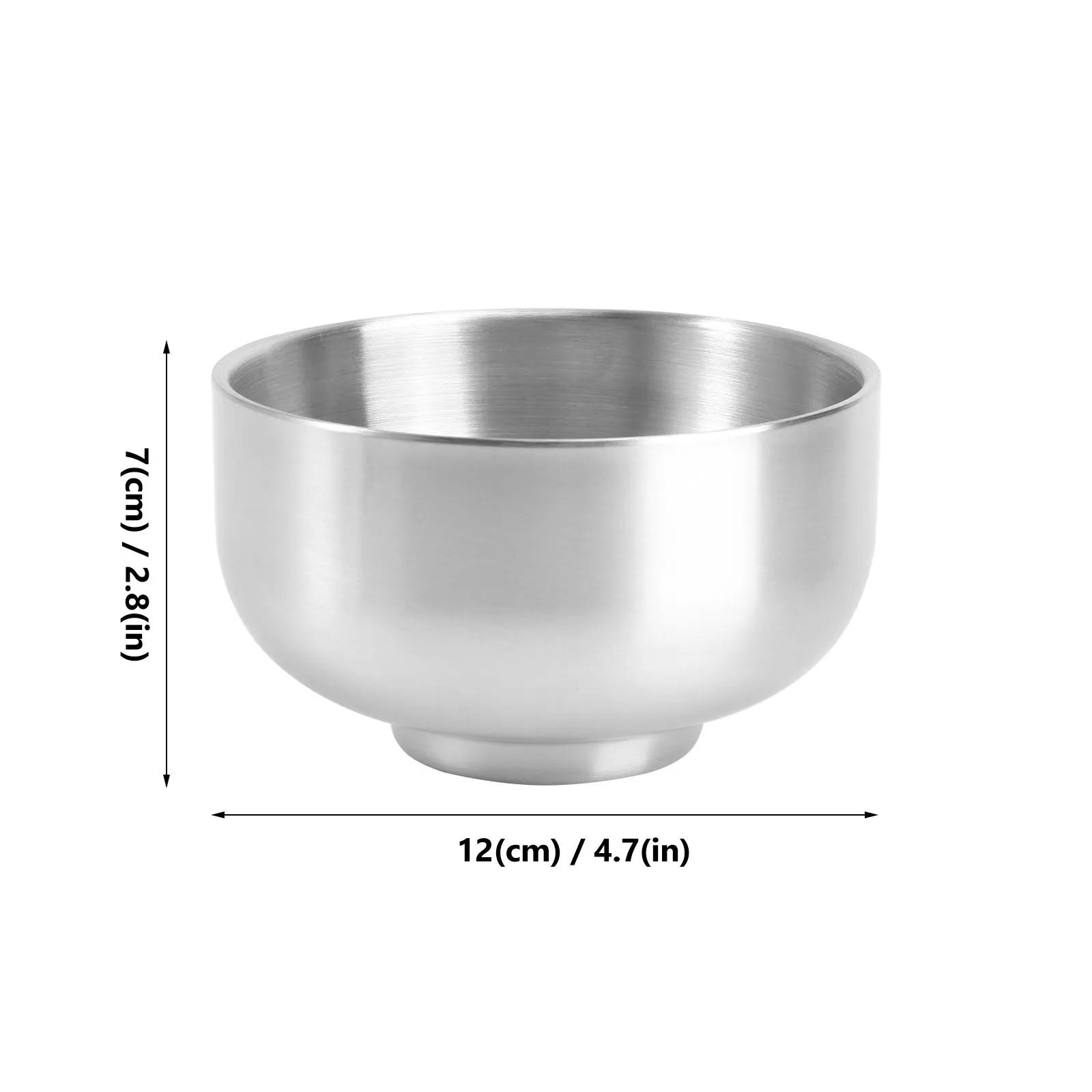 2Pcs 12Cm 304 Stainless Steel Double-Walled Serving Bowl Set Heavy Duty Dishwasher Safe for Hot Cold Foods Formal Informal