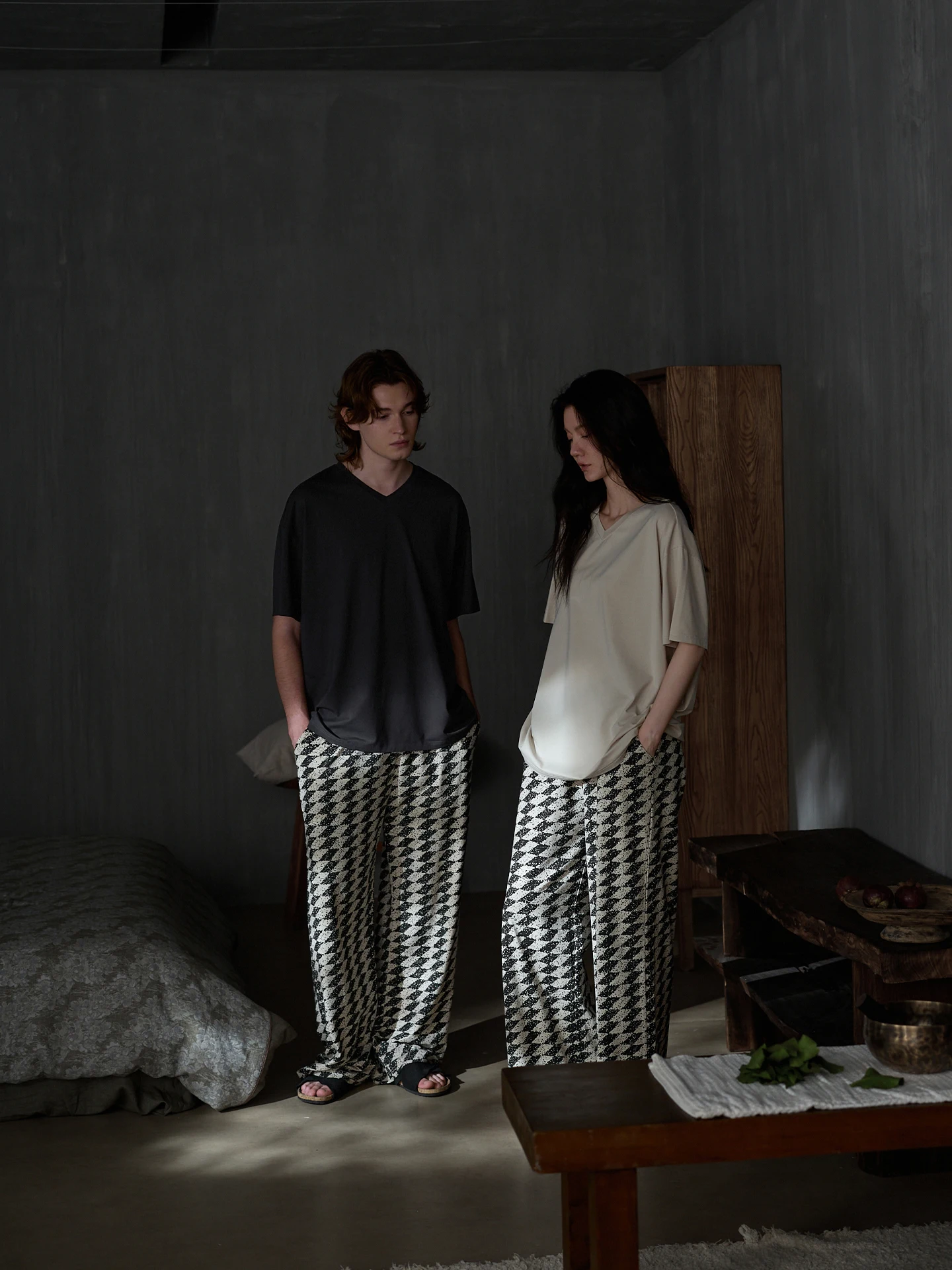 couple's-soft-modal-cotton-pajamas-ort-sve-long-pants-summer-home-clothes-men's-women's-comfortable-breathable-spwear