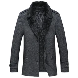 New Winter Men Woollen Trench Coats Cashmere Blazers Jackets Man Business Casual Trench Coats Male Thicker Warm Long Jackets 3