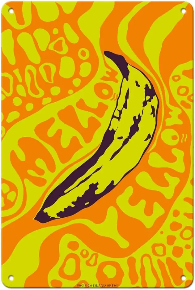 Pacifica Island Art Mellow Yellow - Banana Metal Sign | Vintage Psychedelic Pop Art, by Jacobs, c.1967, metal sign, unframed,  i