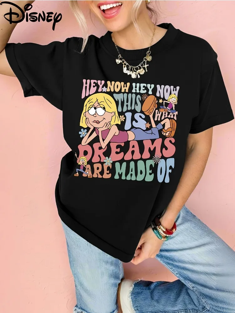 

Женская футболка Disney Lizzie McGuire с ретро-узором Now Dreams Are Designed, повседневный женский топ с короткими рукавами на весну, лето и осень