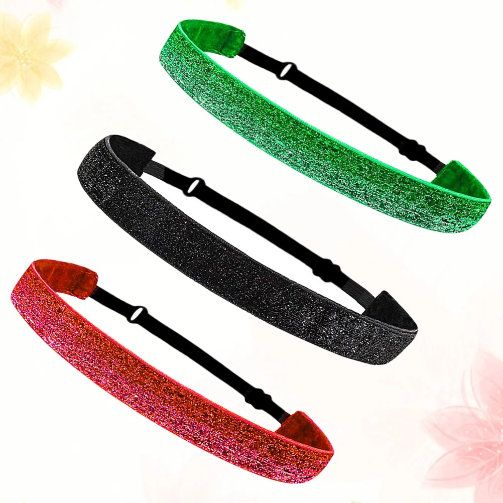 

3Pcs Anti-Slip Yoga Headbands Elastic Stretch Sports Headband for Women Girls Workout Running Dance Team Use Bright Color
