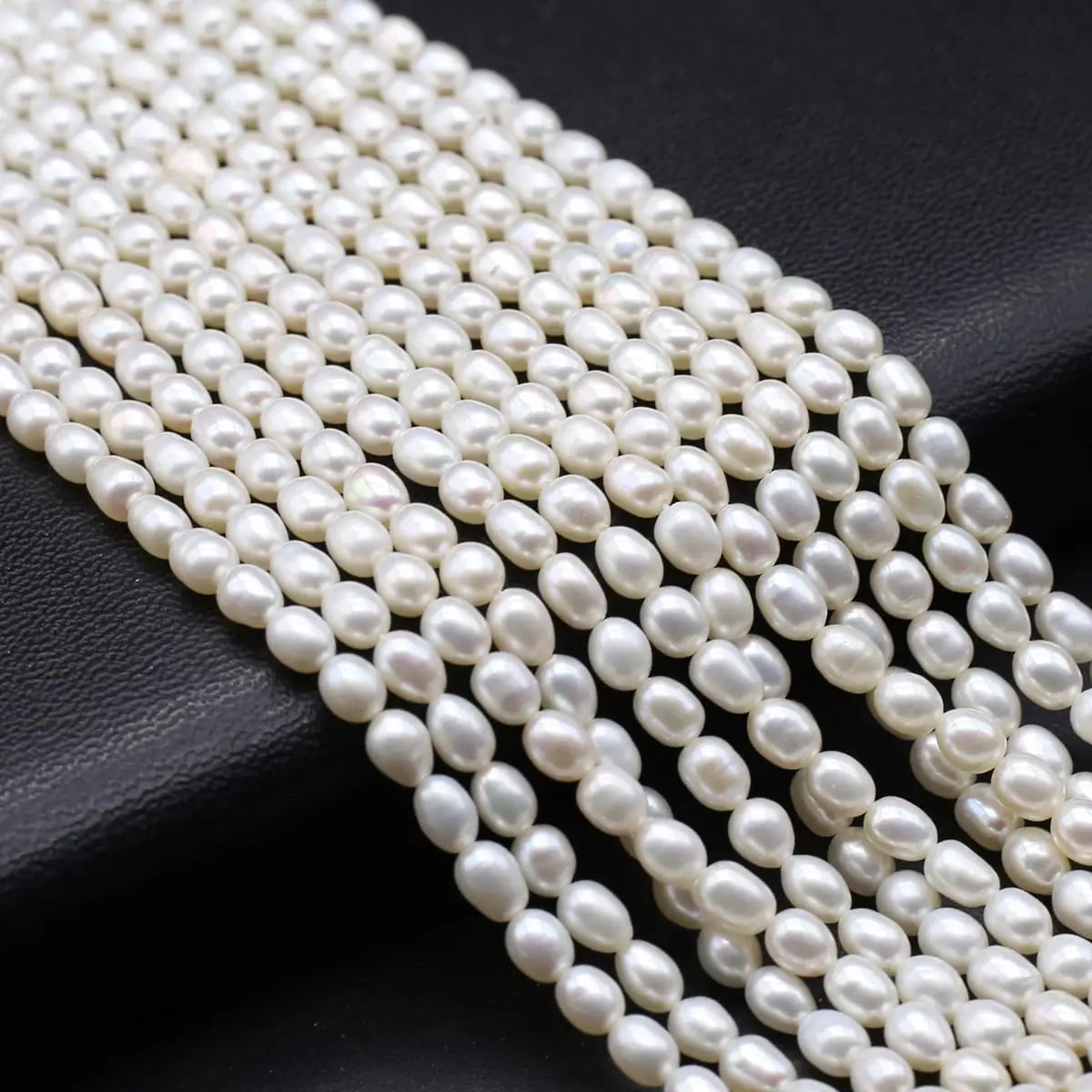 Natural Freshwater Pearls 3-4mm AA/AAA Cultured Freshwater Rice Pearl Beads for Jewelry Making DIY Necklace Bracelets Crafts Gifts
