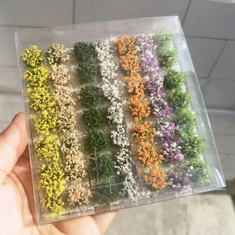 

DIY Building Miniature Flower Cluster ABS Plant Materials Railway Train Static Flower Tufts Model Making Simulation