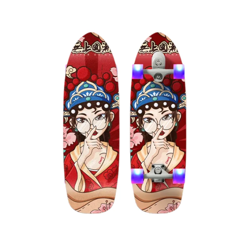 Perfect Gift For Kids 3-12 Years Old, Double Rocker Skateboard PU Flashing Wheels,Non-Push Self-propelled Children Skateboard