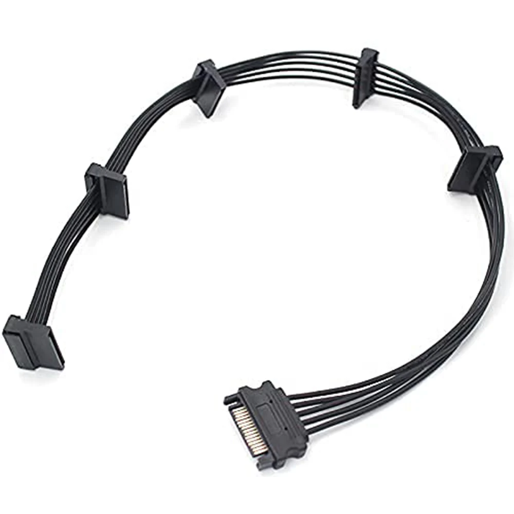 

1pcs SATA Power Splitter 15Pin SATA Male to 5x SATA 15 Pin Female Power Extension Hard Drive Adapter Cable for HDD SSD