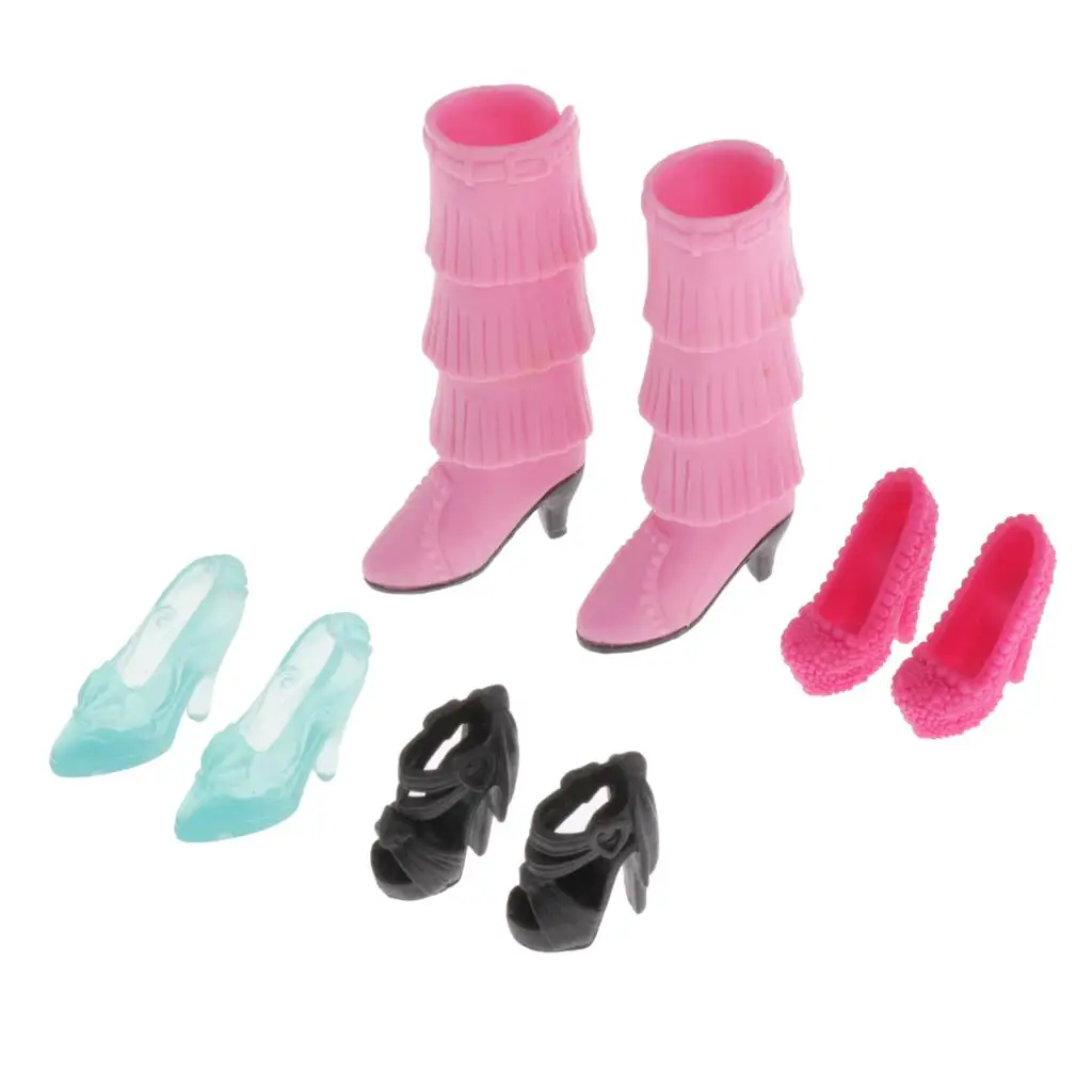 2-6Pack 4 Paar Poppen Schoenen Hoge Hakken Set Voor 1/6 Blythe Bjd Poppen Verkleden