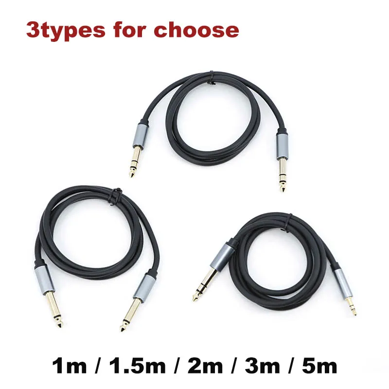 

Audio Gold Plate 6.5 6.35mm Male to 6.35 3.5mm Male mono Stereo Balanced TRS 1/4 Speaker Amplifier Guitar extend Cable Keyboard
