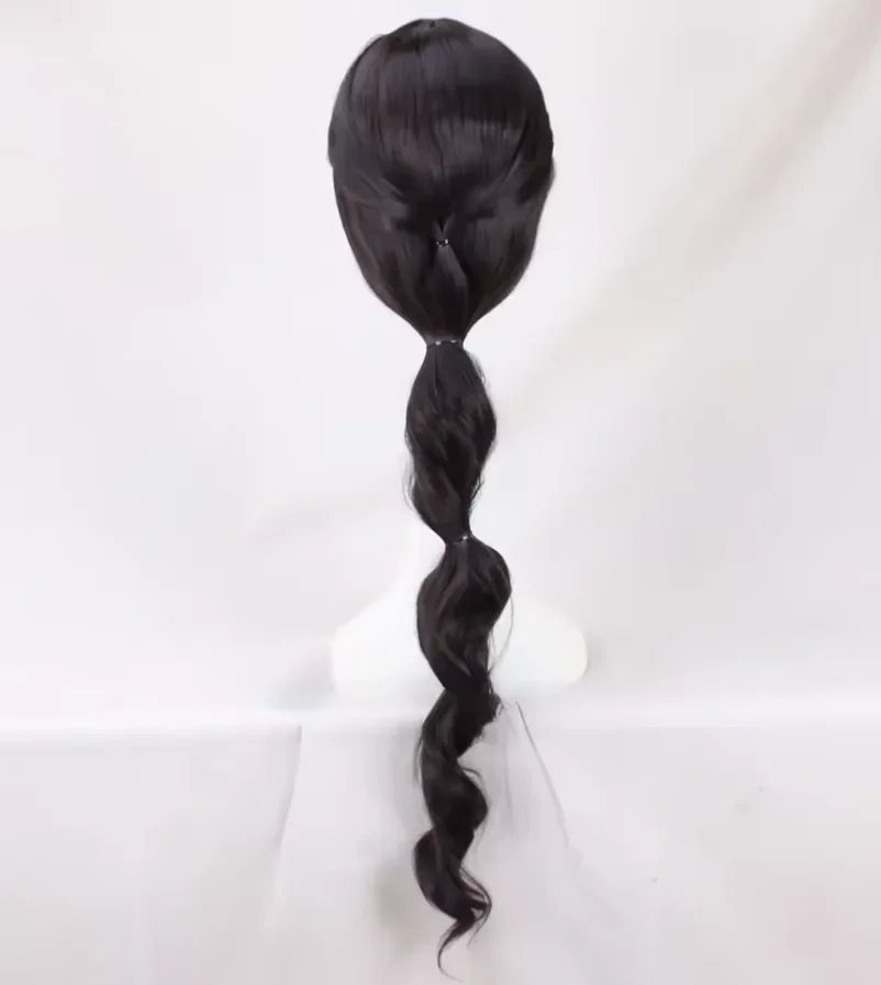 Długie Czarne Peruki Anime Aladdin do Cosplayu, Kostiumy Anime, Peruki Księżniczki Pustyni, Peruki Damskie na Imprezy Kostiumowe i Halloween