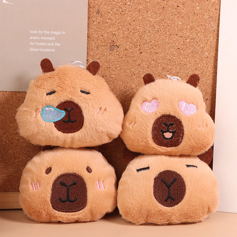 Porte-clés en peluche Capybara de dessin animé, jouet moelleux, porte-clés de voiture Kawaii, accessoires de sac à dos, cadeaux de décoration, mode créative, mignon