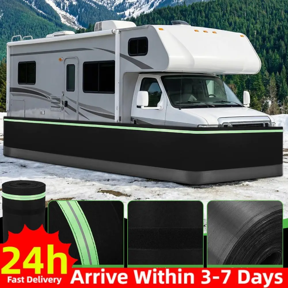 

Ветрозащитная нижняя крышка с плотно расположенным рядом металлических пластин для усиления, простая установка, водонепроницаемая, для автодомов и прицепов-дач