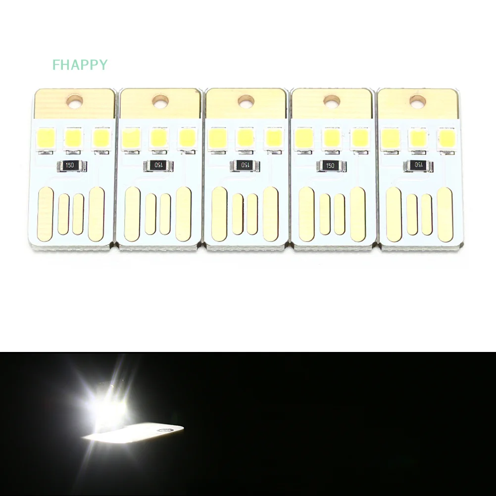 5 ชิ้นโคมไฟกลางคืนมินิพ็อกเก็ตการ์ด USB Power LED 5 โวลต์แสงสําหรับแล็ปท็อปคอมพิวเตอร์