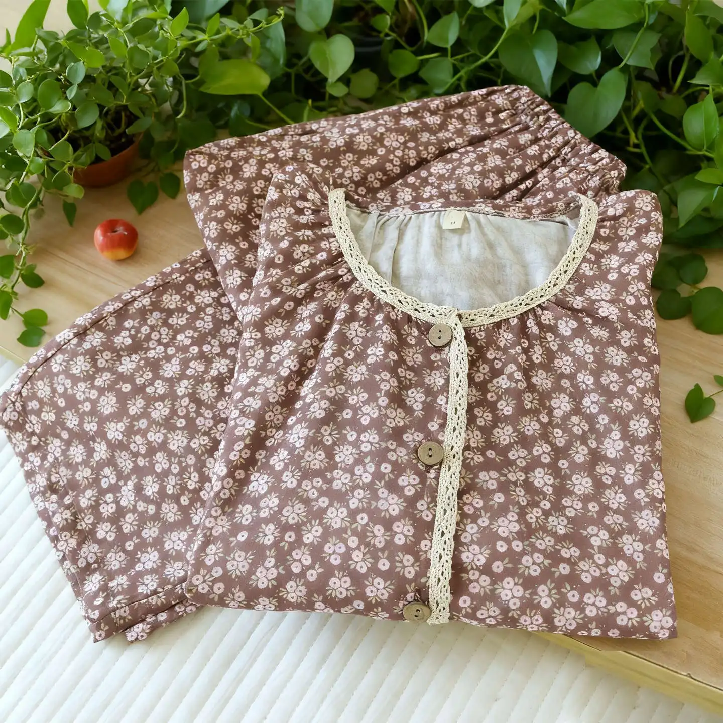 

Женские пижамы с длинными рукавами и цветочным принтом, осенняя одежда для сна, хлопковый комплект из 2 предметов, одежда для сна, пижамный брючный костюм