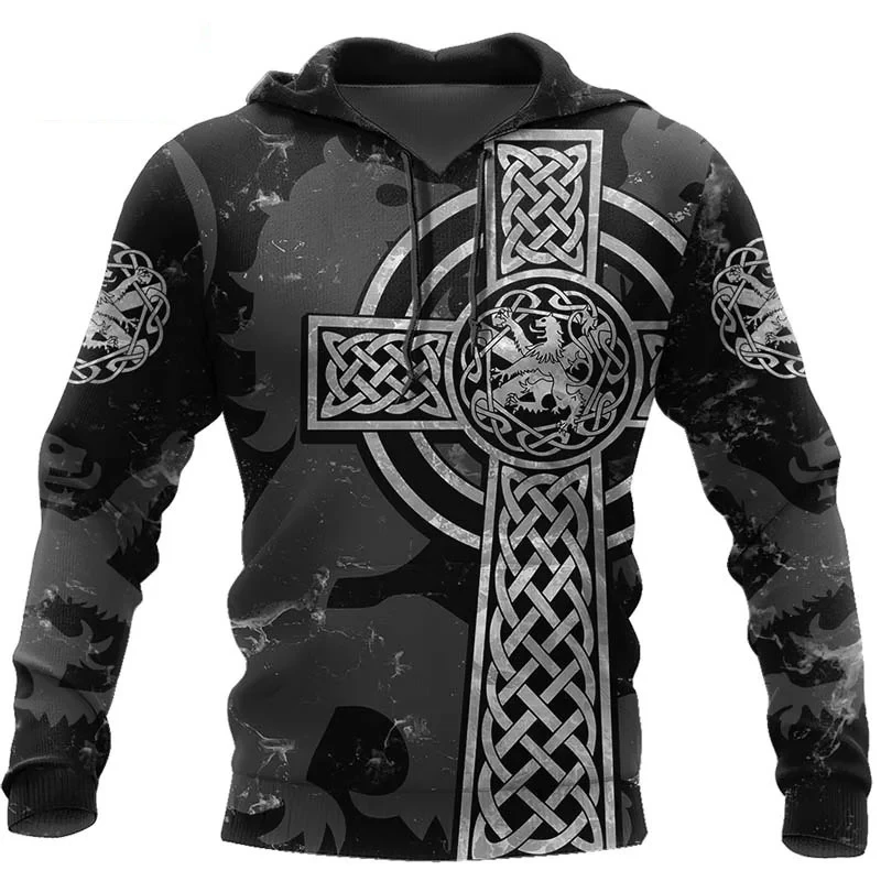 Viking Mythology Printed Men 3d Vintage Print Hoodies Autumn Long Sleeve Sweatshirt Casual kids hoodies men Sweatshirt coat