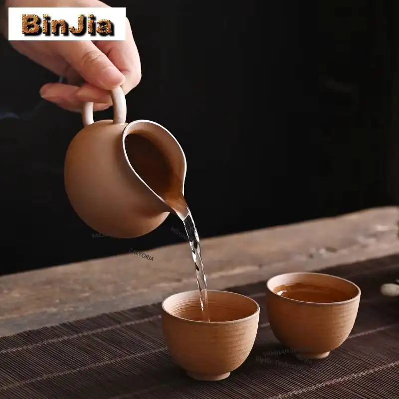 Crude Pottery Round Belly Tea Pitcher Pour Tea Sharing Pot Cha Hai Dispenser Justice Cup Dahongpao Fair Mug Drinkware Supplies