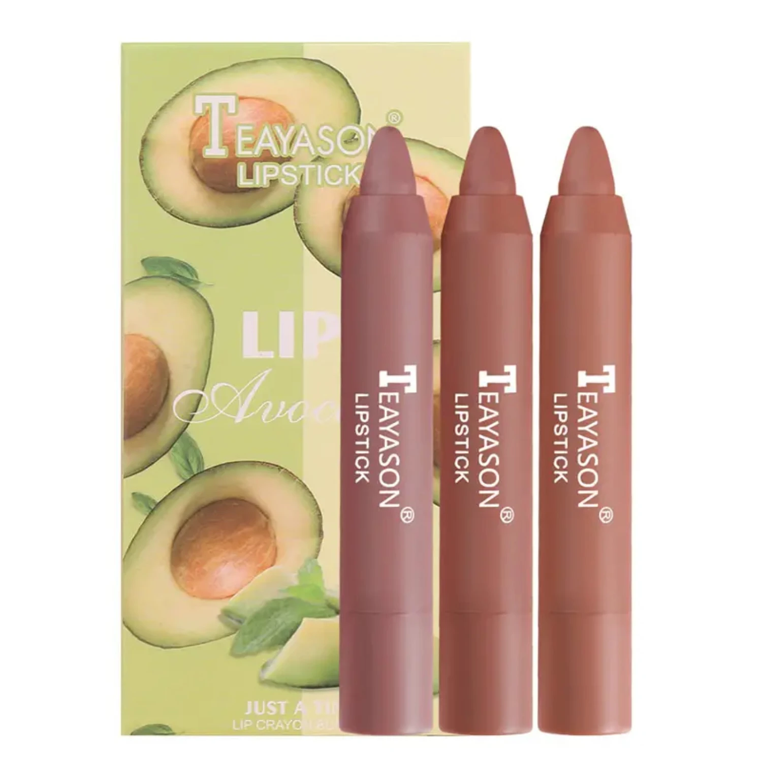 Velvety 3-Piece Set of Matte Lipstick Pens in Bean Paste and Milk Tea Colors