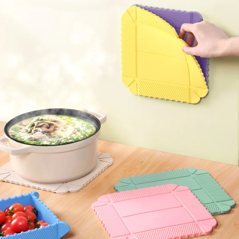 New 1PC Foldable Silicone Mat With Magnetic Feature Heat Resistant Trivet For Casserole Dish Folding Cutting Board For Camping