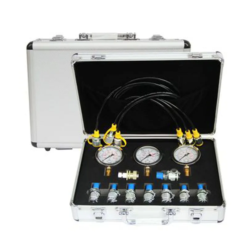 

1 Set Excavator Hydraulic Pressure Gauge Test Kit Professional Hydraulic Measuring Toolbox For Hydraulic Presses Machinery