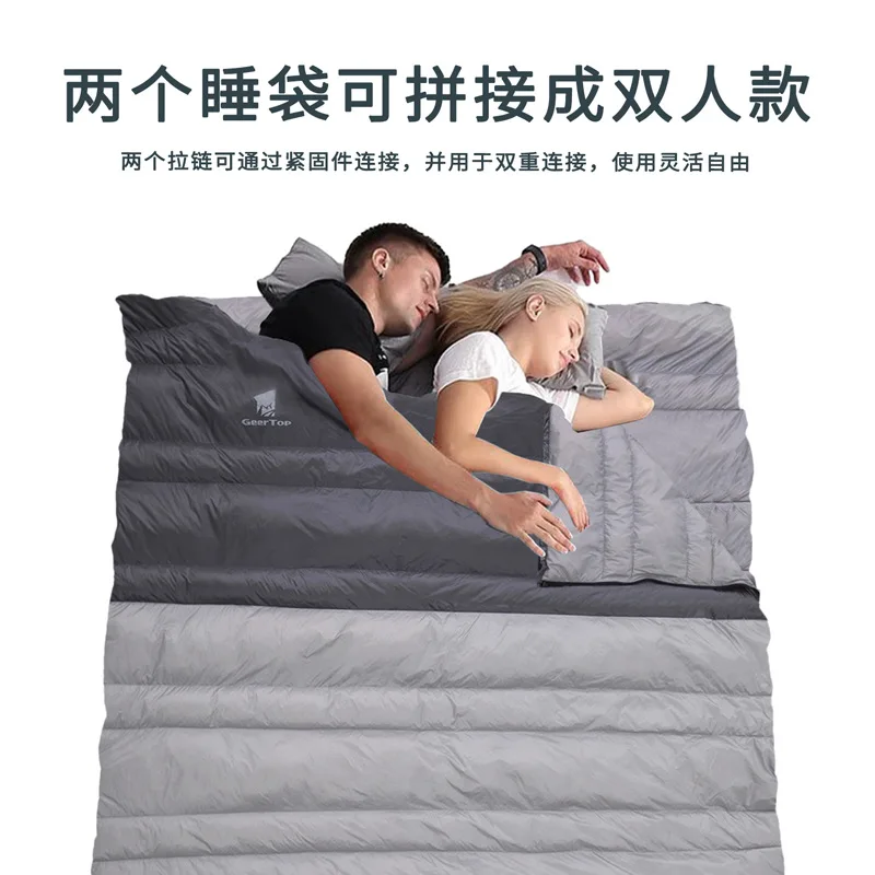 حقيبة نوم شتوية على شكل ظرف، بطانية دافئة للتخييم في الهواء الطلق خفيفة الوزن، حقيبة نوم محمولة للأسفل لوقت القيلولة للبالغين، L355 #3