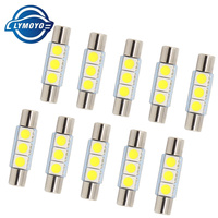 10pcs T6 28MM 31MM Festoon c5w led Makeup lamp 5050 chip Map light interior lights Reading light Dome light ice blue white 6000k