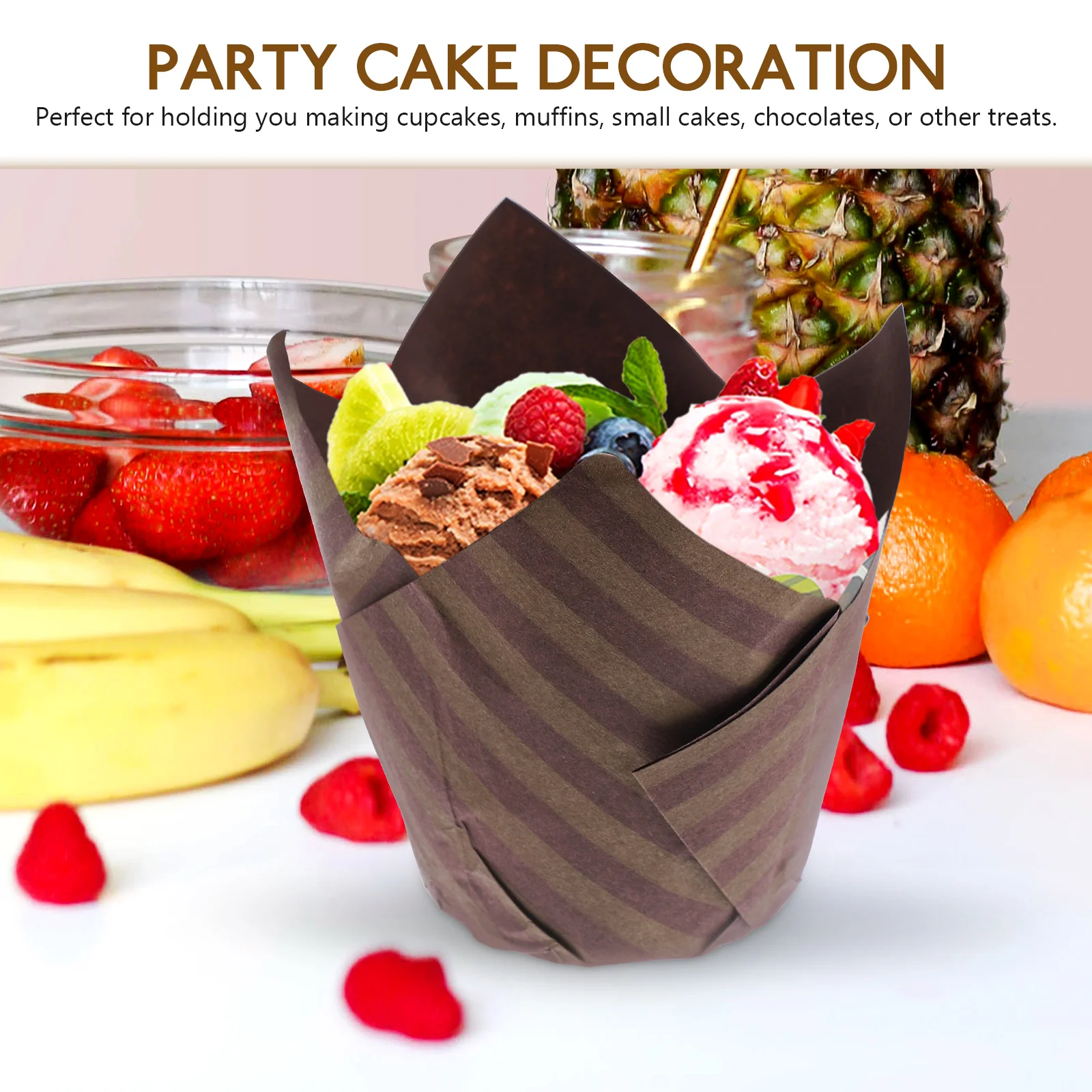 

250 Pcs Baking Cups Paper Cupcake Liners Cupcake Liners Muffin Papers Food Grade Greaseproof Stripes