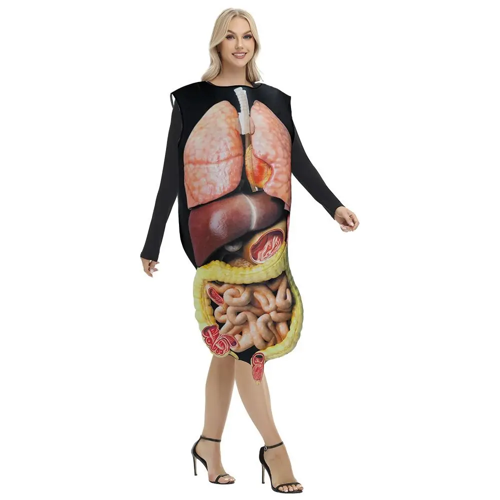 창의력 하트 디자인 코스프레 의상 내장 기관 인쇄 현실적인 할로윈 어린이 의상 재미 있은 편안한