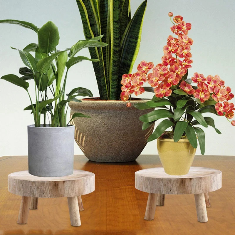 Mini sgabello in legno espositore per piante sgabello decorativo per piante in legno supporto per bonsai per giardino domestico interno ed esterno