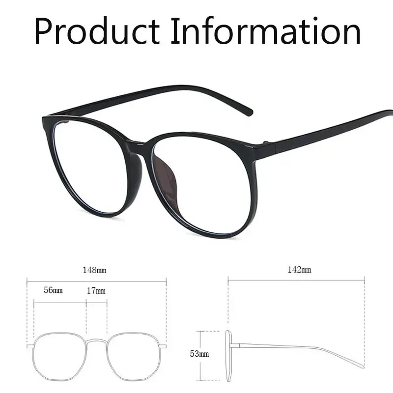 Ultra Light Anti Blue Light Near Sight Glasses New Trendy Large Frame Myopia Glasses Clear Lens Oversized Short Sight Glasses