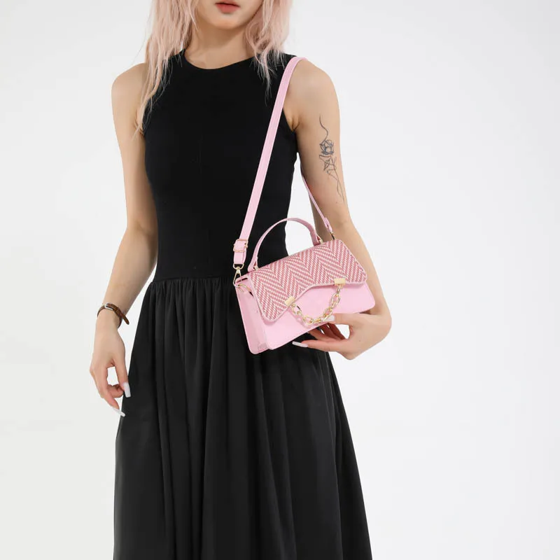 

‌2025 Summer Trendy Women's Bag - Large Capacity Splicing Shoulder Purse, Fresh Texture Square Crossbody Bag‌