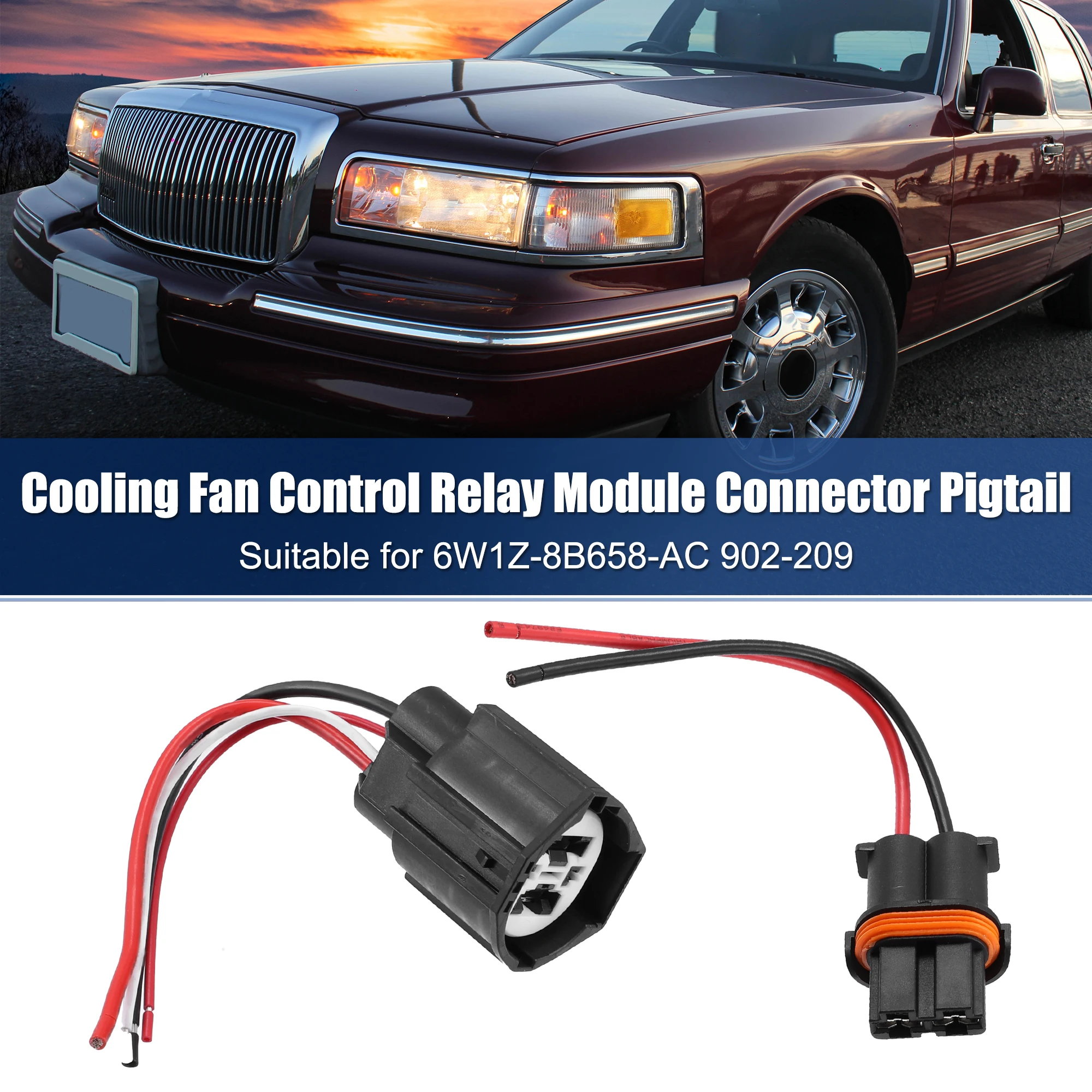 UXCELL 1 Set Cooling Fan Control Relay Module Connector Plug Wire Harness for Ford for Crown Victoria Focus for Lincoln Town