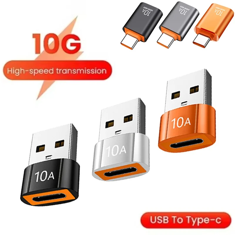 10A USB to Type C OTG Adapter Type C to USB Converter USB 3.0 Adapter 240W For Laptop Xiaomi MacBook USB To Type C OTG Connector