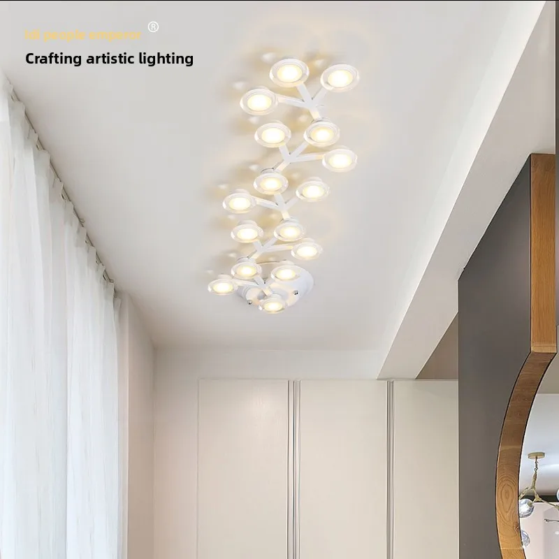 Postmodern Creative Starry Plum Blossom Long Ceiling Lamp for Hallway Corridor Entryway