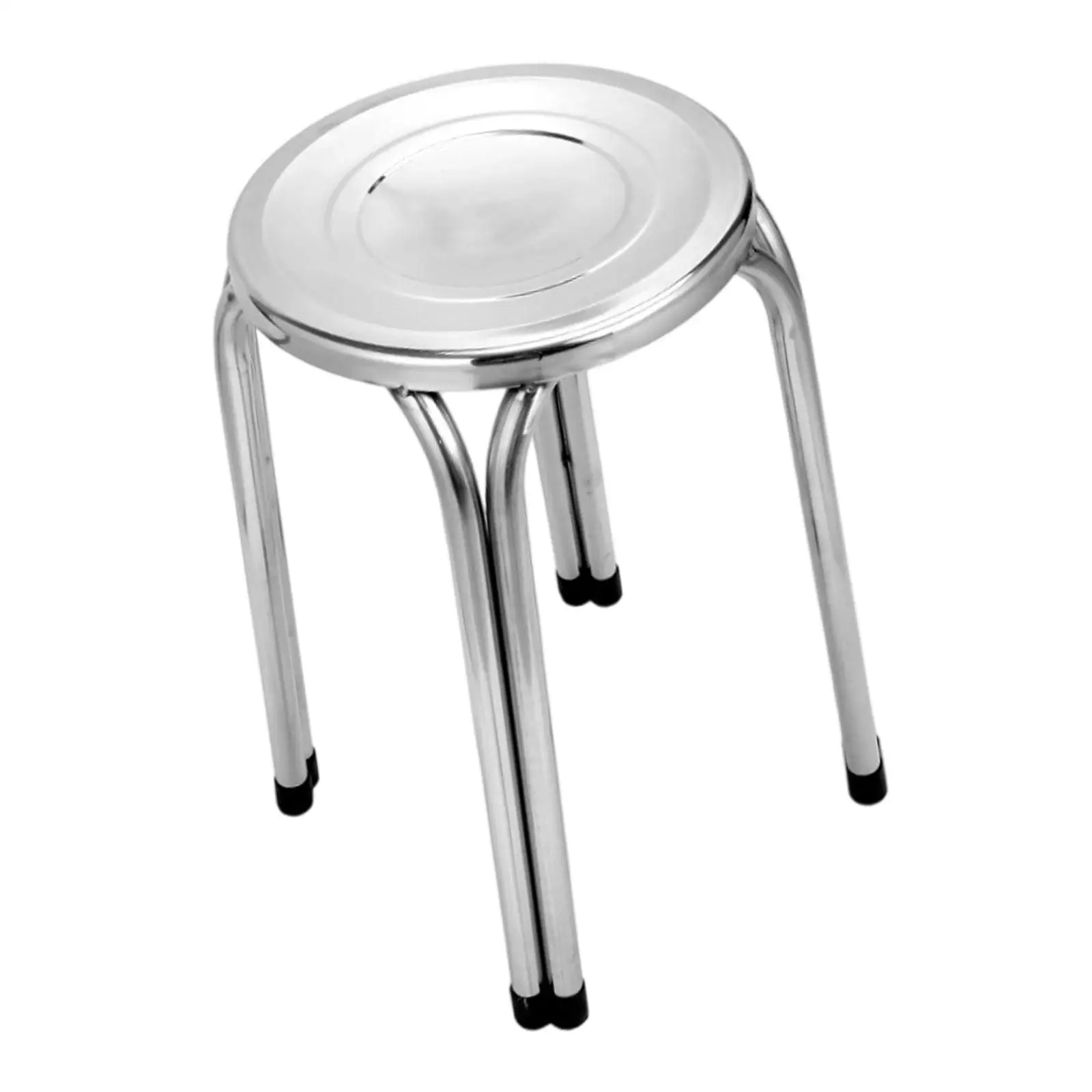 Stacking Stool Round Anti Slip Practical Metal Sturdy Stainless Steel Bar Stool for Dining Room Home Office Indoor Outdoor