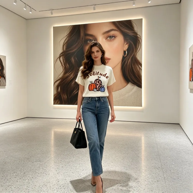 

Miyake Pleated T-Shirt Round Neck 2026 Summer Print Outerwear Pleated Comfortable Slim Fit Casual Fashion Top Women Short Style
