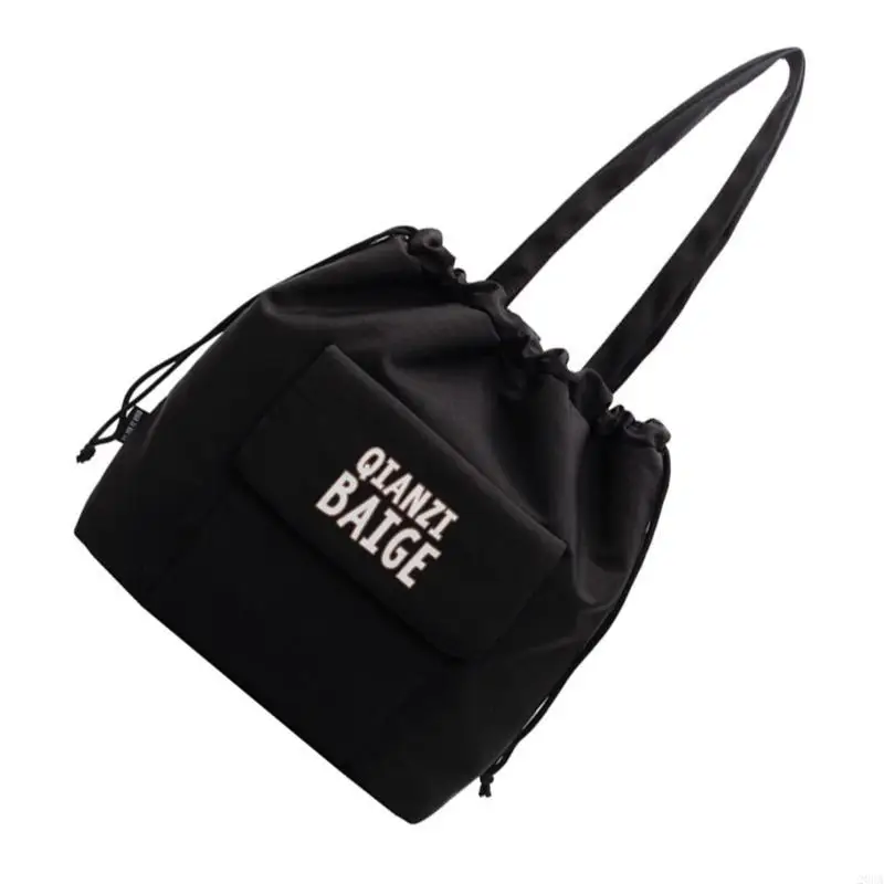 

Unique Letter Print Drawstring Shoulder Bag College Handbag Casual Underarm Bags for Students and Fashion Women 20CA