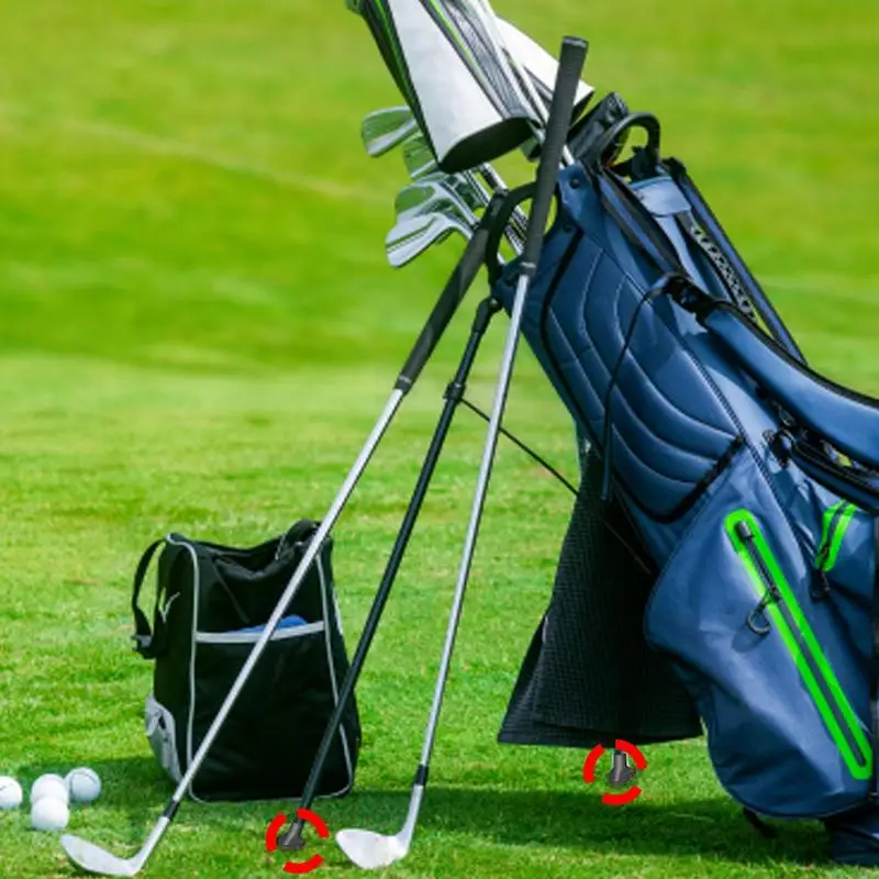 Pés pretos da borracha do saco do golfe, pés da substituição, suporte anexável, durável, fácil instalar, necessário, 2 PCes