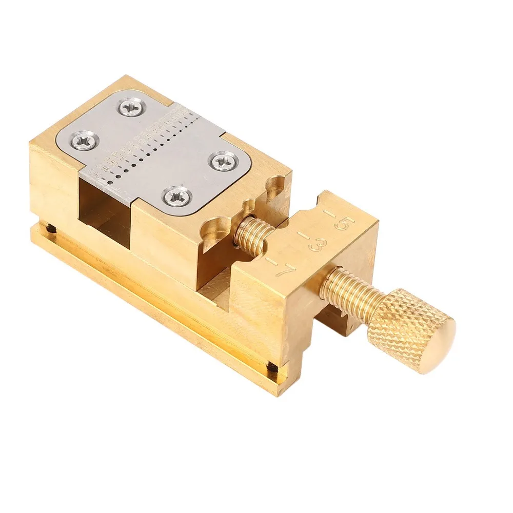 Brass Construction Watch Repair Vise 0.2-0.9mm Aperture Flat Clamp Holder Mini Bench Vice Clamping Plate Jewelers Bench Vise