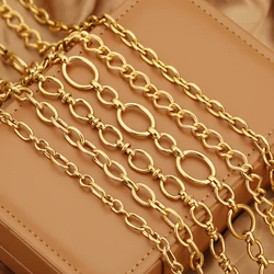 1 Meter Stainless Steel Large Heavy Chunky Hip Hop Punk Link Gold Color Chains DIY Jewelry Materials Handmade Necklace Bracelets