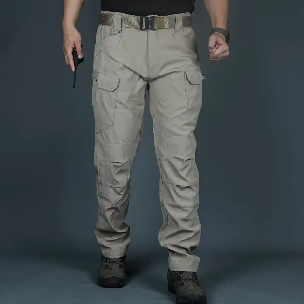 Invisible Open Crotch Outdoor Sex Tactics Men's Slacks Pocket Cargo Work Pants Men Training Trousers Loose Exotic Attire